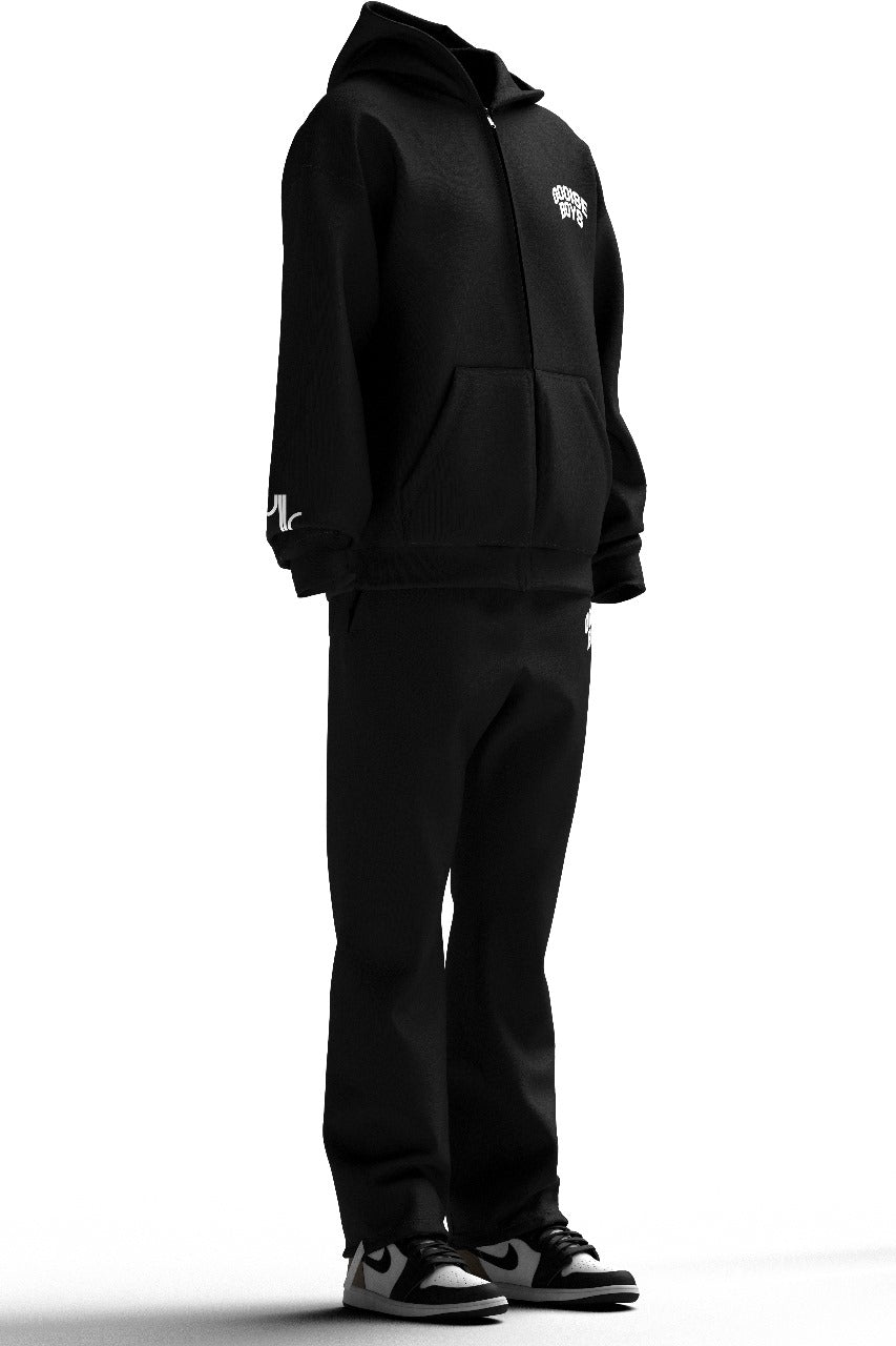 Gooise Boys Black "Elite Grind" Zipper Tracksuit