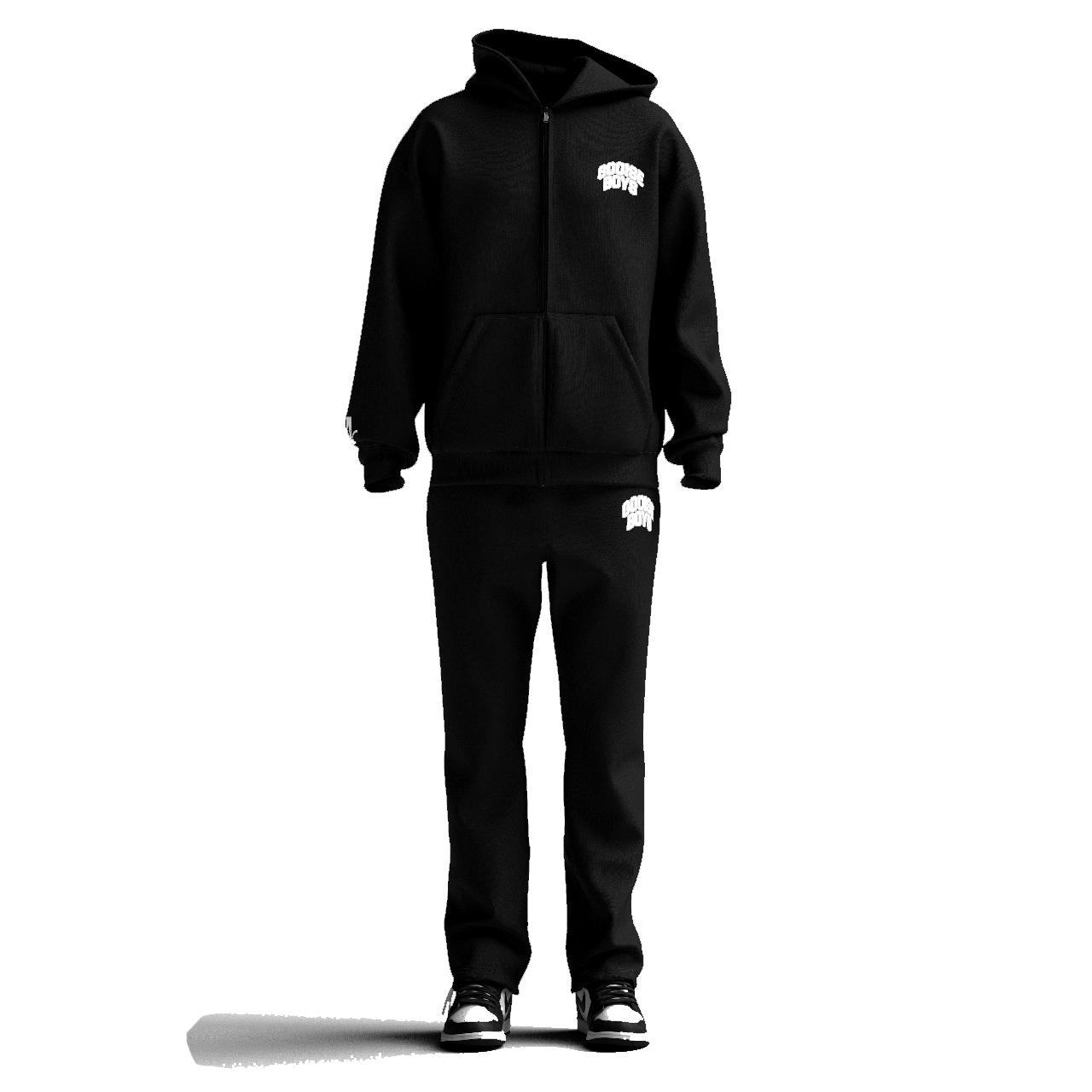 Gooise Boys Black "Elite Grind" Zipper Tracksuit